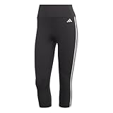 adidas Damen Train Essentials 3-Stripes High-Waisted 3/4 Leggings, Black, XL