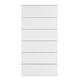 FOREHILL Kommode mit 6 Schubladen Highboard weiß Schubladenschrank Sideboard Beistellschrank für...