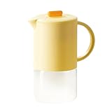 Huayeex Glaskrug mit Griff und Deckel, 1500 ml, Glaskrug mit Deckel und Griff, luftdichter Krug für...
