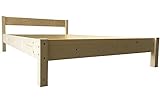 LIEGEWERK Massivholzbett Bett mit Kopfteil 180 x 200 Holzbett Holz 180cm massiv Bettgestell H67-37...