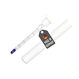 Lantelme Weinthermometer Glas im weißen Kunststoffetui 0°C bis 40°C Analog | Mini Wein...