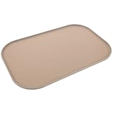 UKCOCO Silikon Futtermatte mit Erhöhtem Rand für Haustiere rutschfest Hitzebeständig Beiges...