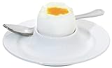 Pulsiva Eierbecher aus Porzellan Weiß 6 teilig Eierbecher Set für Hart und Weichgekochten Eiern...