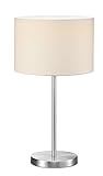 lightling modern Hockerleuchte in nickel matt, Stoffschirm weiß, 1 x E27 max. 60W, ø 30 cm, Höhe:...