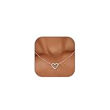 HERIER Süße Herz-Halskette, zierlich, 18 Karat vergoldet, kleiner Herzanhänger, Choker-Halskette,...