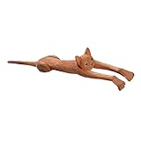 perfk Katzenförmiger Rückenkratzer Aus Holz, Handmassagegerät, Lustiger Kratzstock,