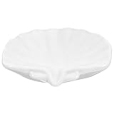 EXHUMKY Muschelförmiger Seifenhalter aus Keramik Selbstentleerende Seifenschale für Badezimmer...