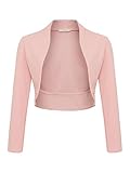 DANAEST Damen Langarm Bolero Festlich Strickjacke Schulterjacke Kurz Top (700), Grösse:S,...