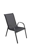 Ondis24 Gartenstuhl Hochlehner Stapelsessel - Stapelbare Gartensessel Mit Lehne Aus Metall,...