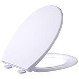 Toilettendeckel mit Absenkautomatik - Premium WC Sitz mit Absenkautomatik Oval Weiß Duroplast...