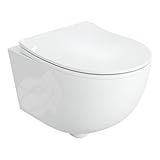 LAVITA Wand-WC Brava Hänge Toilette WC Sitz Toilettendeckel mit Absenkautomatik & Metallscharniere...