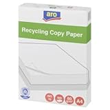 aro Recycling-Kopierpapier Druckerpapier Universalpapier - DIN A4-80 g/m² - 5 x 500 Blatt - weiß,...