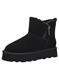 s.Oliver Damen Winterstiefel ohne Absatz aus Leder Gefüttert, Schwarz (Black), 40 EU
