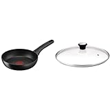 Tefal G28802 Hard Titanium On Bratpfanne 20 cm | Aluminium & Glasdeckel 24 cm, Edelstahlfassung,...