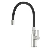 APPASO Niederdruck Armatur Küche, Flexibel Gebürstetem Edelstahl Wasserhahn Küche 3-Anschlüsse1...