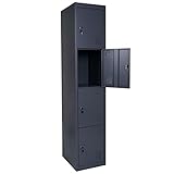 Mendler Schließfach Boston T163, Schließfachschrank Wertfachschrank Spind, Metall 180x38x45cm -...