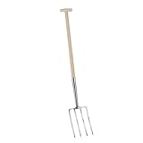 Rekord Grabegabel (Edelstahl) mit 4 Zinken und 76 cm T-Stiel aus Eschenholz, Arbeitsbreite 18 cm,...