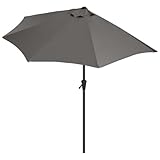 Sekey Halbrundschirm 270 cm mit Kurbel | UV 50+ Balkonschirm für Terrasse & Garten – Sonnenschirm...