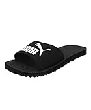 PUMA Unisex Purecat Flip-Flops, Black White, 44.5 EU