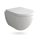 Alpenberger WC Set aus Keramik | Hängetoilette mit Softclose WC-Sitz | Wand WC mit Lotus Effekt...