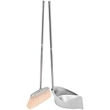 Levemolo Besen und Kehrschaufel mit Langem Edelstahlgriff Robustes Haushalts kehrset für Einfache...