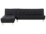 4-Sitzer Ecksofa Schlaffunktion Chaiselongue rechts L-Form Stoff schwarz Alsten