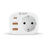 Unidapt 20W USB C Ladegerät | Schnellladefunktion Adapter Steckdose mit 3 USB, 4000W(16A) |...