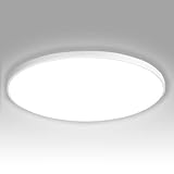 NUODIFAN LED Deckenleuchte,18W Deckenlampe,1800LM Ultra Dünn Weiß 6500K Wasserfest IP65 Badzimmer...