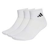 adidas Unisex CUSHIONED SPORTSWEAR ANKLE SOCKS 3 PAIR PACK, white/white/black, 8.5-10