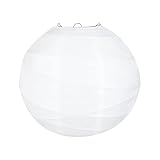 Encham Lampenschirm Gerippter Papierlaterne runde Lampion 30 cm 12' Deko für Party Garten Hochzeit...