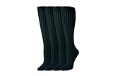 Amazon Essentials Damen Bequeme Kniestrümpfe Aus Baumwolle, Lässiger Stil, 4 Paar, Schwarz,...