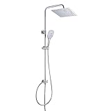 JOHO Duschset ohne Armatur, chrom, Edelstahl Duschsystem, Regendusche set, Überkopfbrause set,...