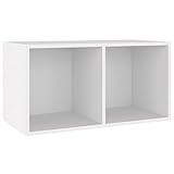 vidaXL Vinyl Aufbewahrungsbox mit 2 Fächern Box Aufbewahrung Kasten LP Schallplatten Sammlung Regal...