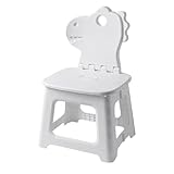 Kinder Tritthocker – faltbarer Hocker mit Rückenlehne, süßes Tierdesign | tragbarer Klappstuhl...