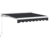 Outsunny Gelenkarmmarkise 2,5 x 2 m Elektrische Markise mit Handkurbel, Fernbedienung Wandmontage...