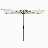 2,4 m halber rechteckiger Terrassenschirm mit Kurbel, UV-Schutz für Balkon, Garten, Deck & Café, 5...