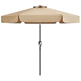 MasterCanopy 230 cm Sonnenschirm neigungsverstellbar, mit schönem Volant, 6 Rippen und Kurbel, für...