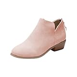 Generisch Kurzstiefel Damen Beige,Schlupfstiefel Damen Flach,Kurze Damenstiefel Rutschfest...