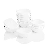 MALACASA, Serie Ramekin.Dish, 12 tlg. Porzellan Weiß Dessert Schalen, kleine Servierschalen, für...