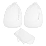 Sewroro 3 Stück Nylon Nussmilchbeutel 80 Mesh mit Kordelzug Wiederverwendbarer...