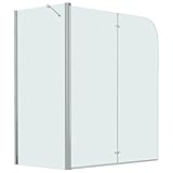 vidaXL Duschkabine Duschwand Faltwand Duschabtrennung Badewannenaufsatz Badewannenfaltwand ESG 4mm...