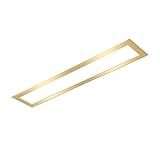 Lineare LED Deckenleuchte - Minimalistische goldene Streifenleuchte mit dimmbarer 3-Farbbeleuchtung...