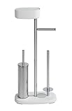 WENKO Stand WC-Garnitur mit Box Mod. Rivazza, Toilettenpapier-Halter mit Ablage, WC-Bürstenhalter,...