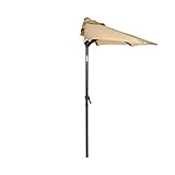 BUTLERS Halbrunder Sonnenschirm (185 x 95 cm) Schirmstange Ø 38 mm -SIESTA- Balkonschirm mit...