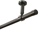 iso-design Gardinenstange zur Deckenmontage 20 mm Durchmesser in den Farben Edelstahl, Schwarz und...