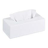 Relaxdays Tücherbox Bambus, Taschentuchbox mit Schiebeboden, Tissue Box für Taschentücher, HxBxT:...