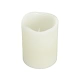 B & S LED Kerze Mini Echtwachs weiß Flackereffekt Timer H 6,5 x Ø 5 cm