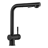 CECIPA Hochdruck Wasserhahn Küche Schwarz, Armatur Küche Ausziehbar, Küchenarmatur mit Brause...