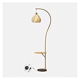 Bamboo Sea Stehlampe LED-Bogen-Stehlampe aus Marmor und Holz mit Nachttisch for Schlafzimmer und...