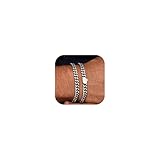 YADOCA Armband Herren mit Buchstaben Edelstahl Panzerkette Silber Armbänder für Herren Gravur A-Z...